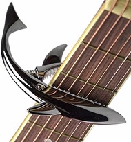 Shark Capo,Zinc Alloy Tone Clip for Acoustic,Folk,Electric Guitar and Ukulele (Black)