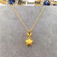 New 916 necklace gold crown star pendant gold necklace female 916 gold jewelry
