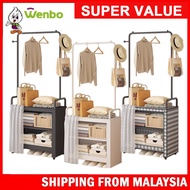 Wenbo Bedroom Furniture Minimalist Bedroom Clothes Rack With Dust-Proof Curtain Cover Bedroom Clothe