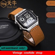 18mm cowhide Watchband for Casio small square strap AE1200/AE-1300/1500 F-108/W-218  A158/A168 vinta