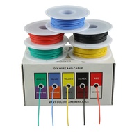 Flexible 22AWG Electric Wire 22 Gauge Stranded Tinned Copper Wire in 5 Colors 32.8ft/10m Each- Silic