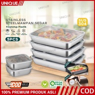 UNIQUE- 5PCS Stainless Steel Food Container Stainless Steel Vegetable Container Food Box Stainless S