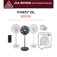 Mistral 12 High Velocity DC Stand Fan with Remote Control MHV912R (Free 9" Desk Fan)