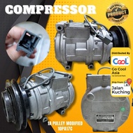 1A PULLEY MODIFIED 10PA17C ❄AIRCOND COMPRESSOR 👉 FOR TOYOTA HILUX 6ND-GEN-(1997–2005) SR TURBO►LN166