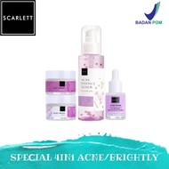 Paket 4 IN 1 Perawatan Wajah Acne/brightly Scarlett Whitening Special