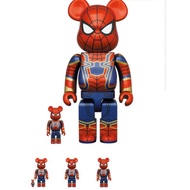 Authentic Medicom 400% + 100% Iron Spider Avengers Bearbrick set