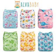 ALVA Baby Cloth Diapers Washable Reusable Real Cloth Pocket Nappy Diaper Only【No Insert】For 3-15kg/6