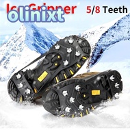 OLINIXT 1 Pair Shoes Crampons, Spike 5/8 Teeth Ice Gripper Spike,  Anti-Slip Universal Spike Grips C