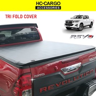 Toyota Hilux Revo Tri-Fold Cover Flat Canvas Soft Lid Canvas No Roll Bar Usage