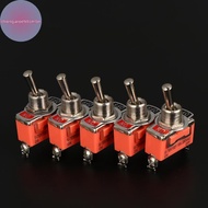 Strongaroetrtombn 5pcs SPST DPDT 250V 15A Toggle Switch 2 Position Latching On-off On-on On-off-on E