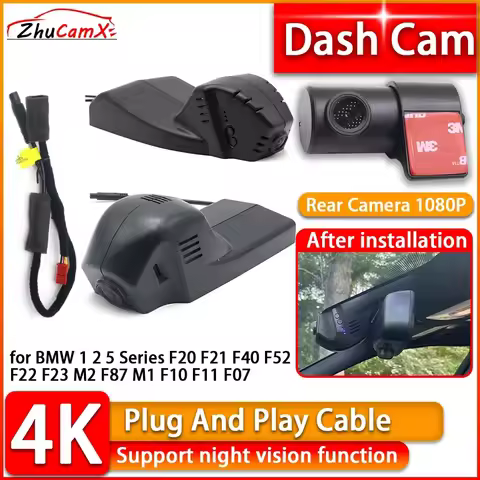 UHD Wiifi 4K Dash Cam for BMW 1 2 5 Series F20 F21 F40 F52 F22 F23 M2 F87 M1 F10 F11 F07 DVR Front R