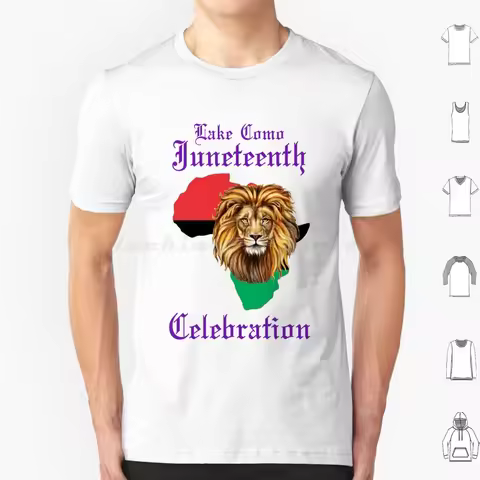 Lake Como Juneteenth Celebration-Purple T Shirt Cotton Men Women DIY Print Lake Como Juneteenth Cele