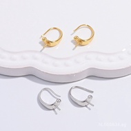 Half-Hole Handmade Ear Hooks Smooth Surface DIY Beeswax Material Ear Hook Accessories S925Silver Mou