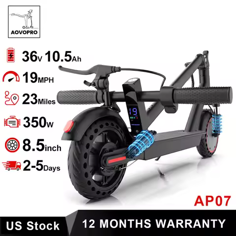 AOVOPRO AP07 Electric Scooter 10.5Ah 19mph APP Smart Control Scooter 8.5inch 23miles Max Range Doubl
