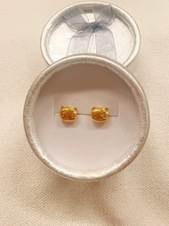 Hello Kitty earrings, 24K Italy Gold💗 義大利金 Hello Kitty 耳環