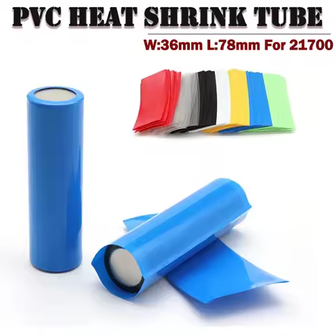 25~1000pcs 21700 Battery Film Tape PVC Heat Shrink Tube Precut Shrinkable Sleeve Tubing Protect Pipe