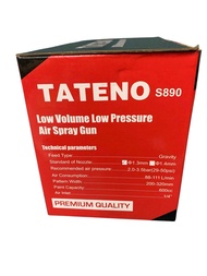 กาพ่นสี AIR SPRAY GUN TATENO Top-Gravity S890 หัวพ่น1.3 และ 1.4 mm. แบบถ้วยบน พลาสติก600cc.