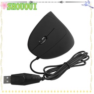 SHOUOUI Left Hand Mouse, 3 Adjustable Black Vertical Ergonomic Mouse, Universal Comfort Grip Wired C
