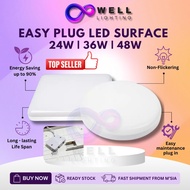 Lampu Siling Ruang Tamu LED Surface Downlight Ceiling Light Plug in Type 24W 36W 48W Mounted Easy Ma