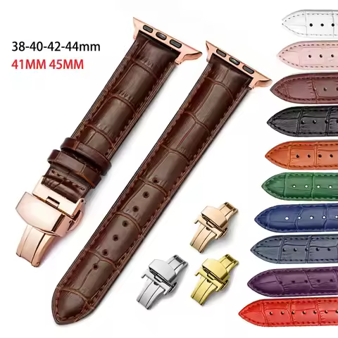 Leather Watchbands for Apple Watch Series 7 45mm 41mm Watch Band for Iwatch 6 5 4 SE 44mm 40mm 42mm 