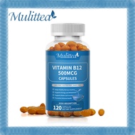 Mulittea Vitamin B12 500mcg (as Cyanocobalamin) Supports Energy Production Promote Good Mood & Aid I