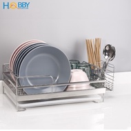 Kệ để chén bát inox 304 có khay nhựa ống đũa Hobby Home Decor KC1