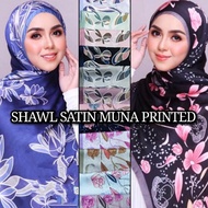 SHAWL SATIN MUNA PRINTED (BORONG SAHAJA)