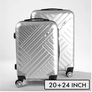 Elegant Hard Case Luggage Set Suitcase Set Bagasi (20 inch + 24 inch) Free Passport Holder