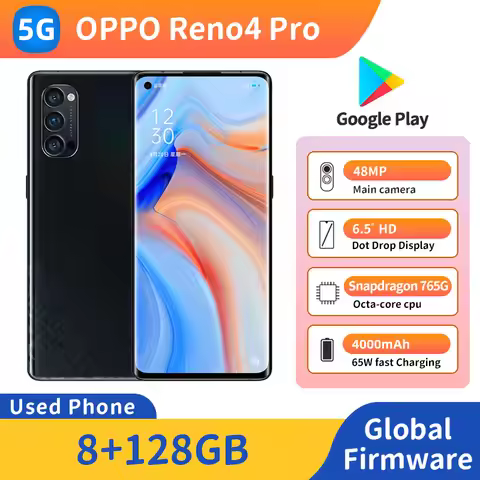 Oppo Reno 4 Pro 5G Android Smartphone ROM 128GB 6.5 inches AMOLED Screen 4000MAh Battery 63W Charge 