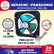 (12.5CM ) FBA12J14V HITACHI / PANASONIC DC14V  0.28A REFRIGERATOR FAN 4 WIRES