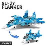 1040ชิ้น Sluban 0985ทหารชุดรัสเซีย Su-27นักรบประกอบรุ่นเด็กประกอบอาคารบล็อกของเล่นเด็กปริศนา Diy ของ