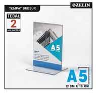 Paket Cetak Qris dengan Stand Akrilik Model T | Papan informasi include dudukan | Cetak print stiker