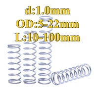 304 Stainless Steel Compression Spring d: 1.0mm * OD: 5-22mm * L: 10-100mm Strong Pressure Return Sp