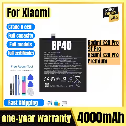 BP40 for Xiaomi Redmi K20 Pro / 9T Pro / Redmi K20 Pro Premium Phone Battery High Quality High Capac