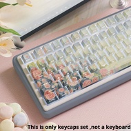 PBT Keycap Cherry Side Letter Twilight Song Personalized Creative Theme Keycap Side Engraved Translu