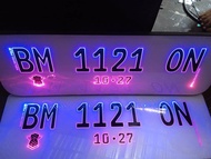 PLAT NOMOR MOBIL.CUSTOM NYALA AKRILIK (LEKUK BODY)