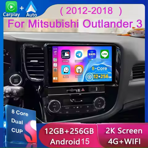 Wireless CarPlay Android 15 Auto Radio For Mitsubishi Outlander 3 GF0W GG0W 2012 - 2018 4G Car Multi