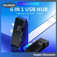 [yolanda2.sg] For Microsoft Surface Pro 5 4 3 Docking Station Hub with 4K HDMI Compatible RJ45