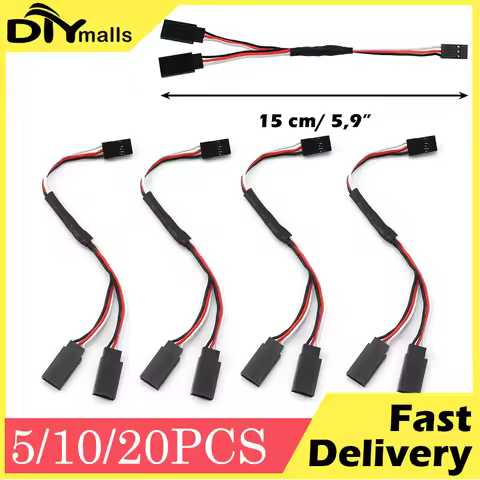 5/10/20PCS 150mm Y Style JR Cable 3-Pin Servo Extension Cord for Futaba RC Airplane Servo Accessorie