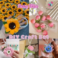 【New】Fuzzy Wire DIY Material Pack Set Handmade Gift Bag Pendant KeyChain Dense Colorful Craft Flower