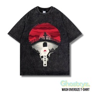 Ghostxyz T-Shirt "Uchiha Sasuke" Wash Oversize Vintage Tee Baju Kaos