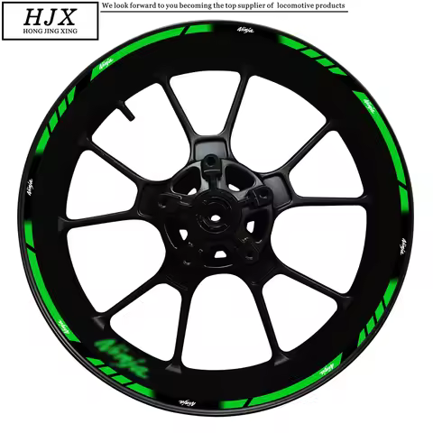 For Kawasaki Motorcycle Hub Decal Set Ninja 250 300 400 650 1000 ZX6R 10R 25R H2R XS 17 Inch Rim Ref