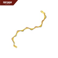 Top Cash Jewellery 916 Gold 2 Tone Wavy Design Bracelet