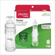 PLAYTEX 原廠拋棄式奶瓶*2+快流速奶嘴1組+Y字孔奶嘴*1組+奶水杯*1盒【好貨購】