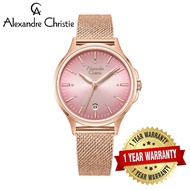 [Official Warranty] Alexandre Christie 2B21LDBRGPN Women's Pink Dial Stainless Steel Steel Strap Watch