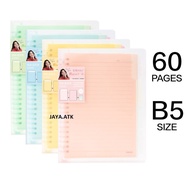 Map Binder Note Loose Leaf B5 26 Ring Plastik Transparant Pastel Bonu