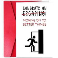 1Pc Funny New Job Congratulations Card - Congrats On Escaping - Leaving Card For Colleague, Coworker