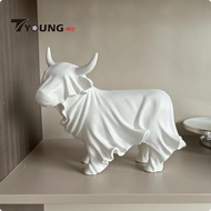 [Available] Resin Bovine Statue Collectible Bovine Statue with Horns Gothic Ornament Small