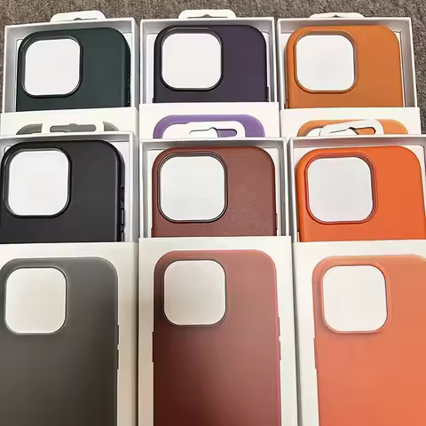 Official 1:1 for Magsafe Leather Case for IPhone 17 Pro Max 17E 16 15 14 Pro Max 16E Original Magnet