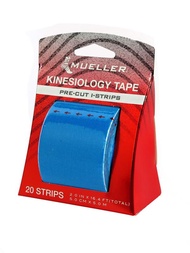 MUELLER Kinesiology Tape - Pre-Cut I-Strips, Blue (1 roll)